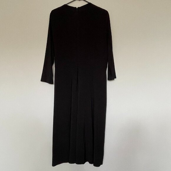 💖HOST PICK Jones Studio Black Deep V-Neck Long Sleeve Cocktail Dress Size 16 - Picture 2 of 7